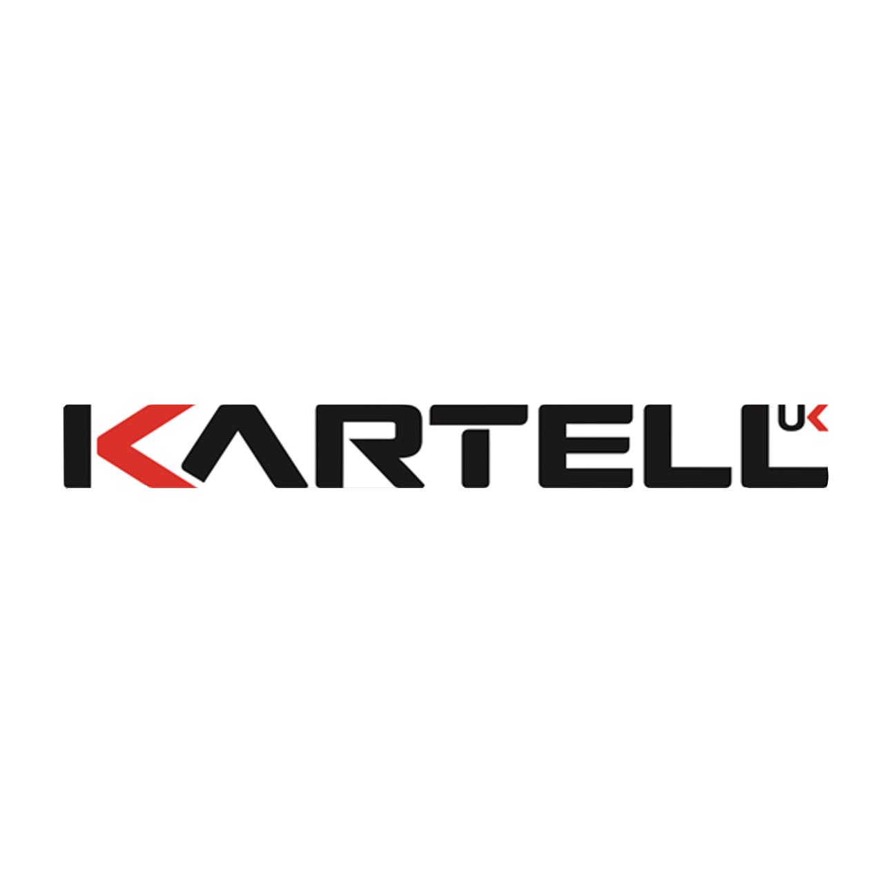 Kartell UK Logo featuring Red and black text on white background