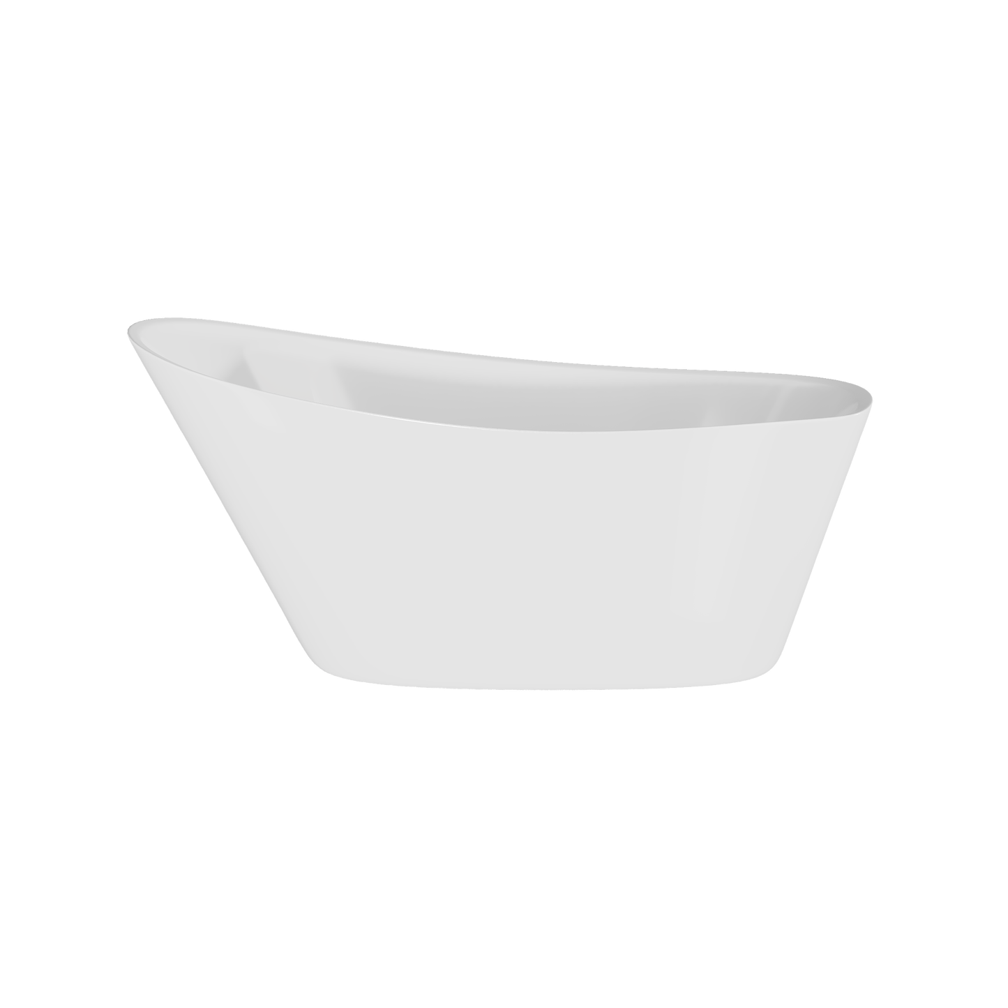 An acrylic white slipper style freestanding bath.