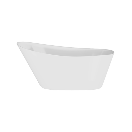 An acrylic white slipper style freestanding bath.