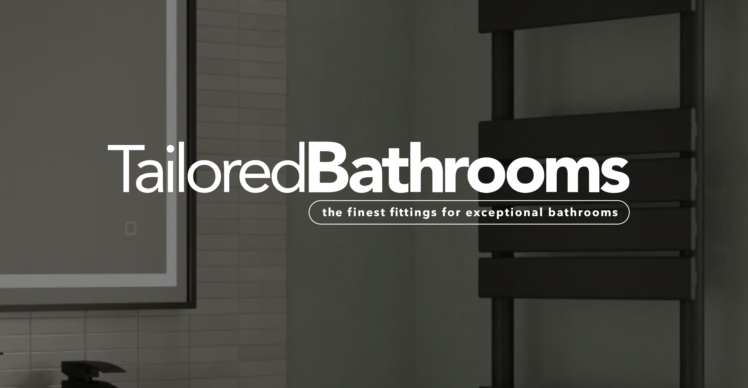 Black towel rail LED mirror Logo